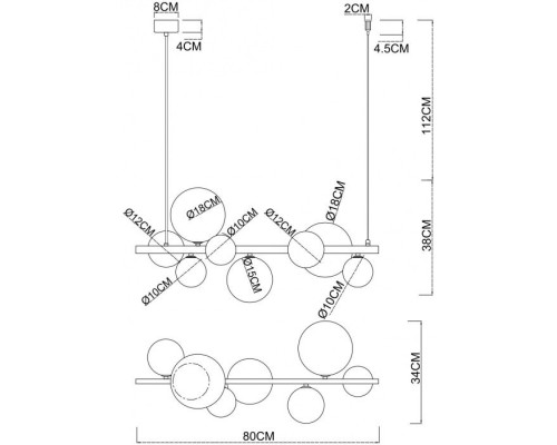 Подвесной светильник Vincent A7790SP-8BK Arte Lamp