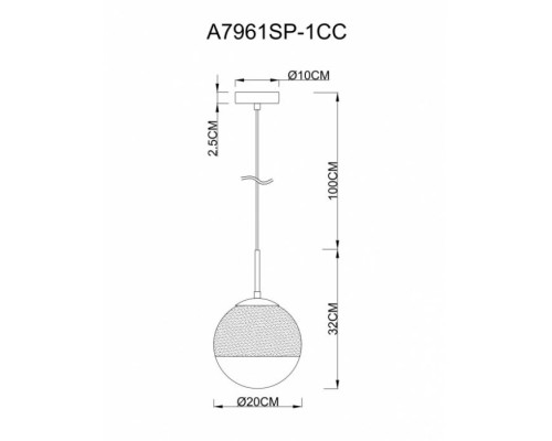 Подвесной светильник Jupiter Chrome A7961SP-1CC Arte Lamp