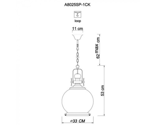 Подвесной светильник Nautilus A8025SP-1CK Arte Lamp