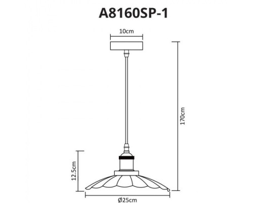 Подвесной светильник Asti A8160SP-1WH Arte Lamp