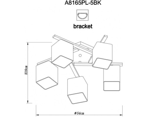 Потолочная люстра Visuale A8165PL-5BK Arte Lamp