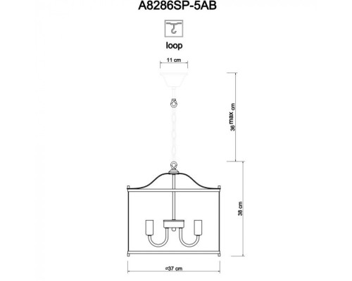 Подвесной светильник Bruno A8286SP-5AB Arte Lamp