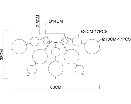 Потолочная люстра Molecule A8313PL-5CC Arte Lamp
