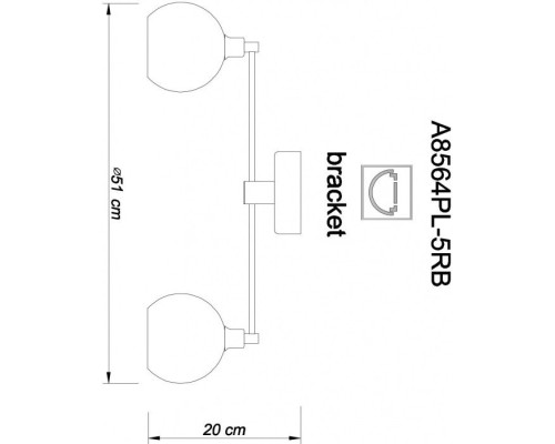 Потолочная люстра Rosaria A8564PL-5RB Arte Lamp