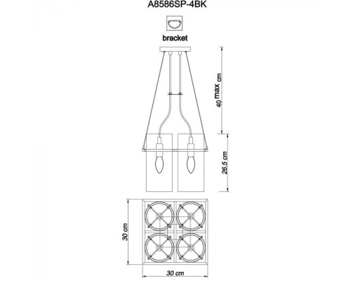 Подвесная люстра Blake A8586SP-4BK Arte Lamp