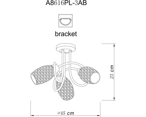 Потолочная люстра Mutti A8616PL-3AB Arte Lamp