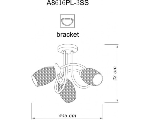 Потолочная люстра Mutti A8616PL-3SS Arte Lamp
