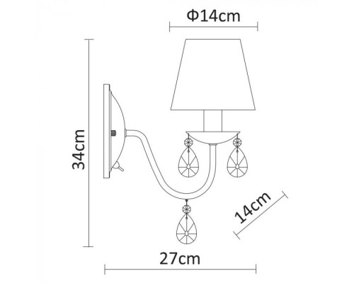 Бра Melisa A9123AP-1CC Arte Lamp