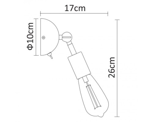 Бра Roots A9190AP-1BK Arte Lamp