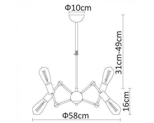 Подвесная люстра Roots A9190LM-6BK Arte Lamp
