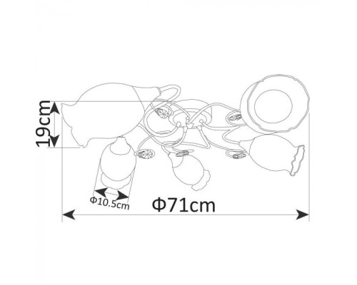 Потолочная люстра Mughetto A9289PL-5GO Arte Lamp
