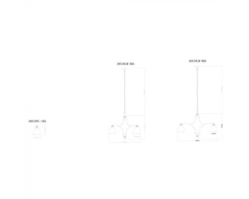 Подвесная люстра Bonito A9518LM-5BA Arte Lamp