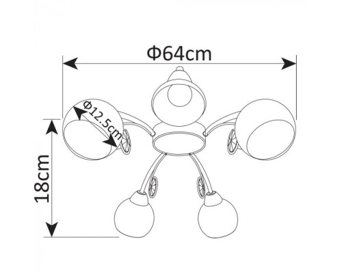 Потолочная люстра Millo A9549PL-5GO Arte Lamp