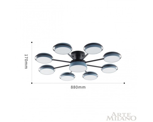 Потолочная люстра Ferrara 250406/8+1 Gr Arte Milano