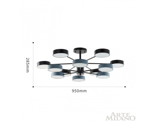 Потолочная люстра Ferrara 250906/12B Bk/Gr Arte Milano