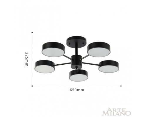 Потолочная люстра Ferrara 250906/5B Bk Arte Milano
