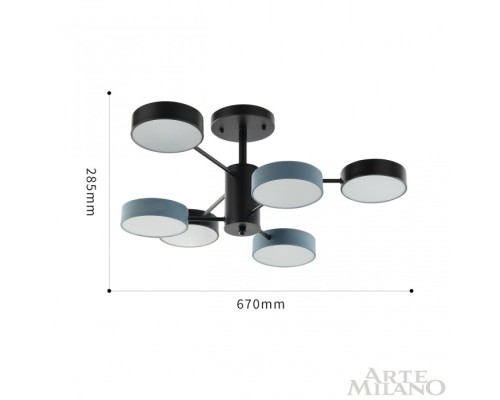 Потолочная люстра Ferrara 250906/6B Bk/Gr Arte Milano