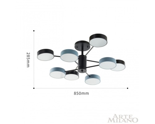 Потолочная люстра Ferrara 250906/8B Bk/Gr Arte Milano