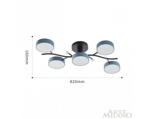 Потолочная люстра Ferrara 256606/5 Bk/Gr Arte Milano