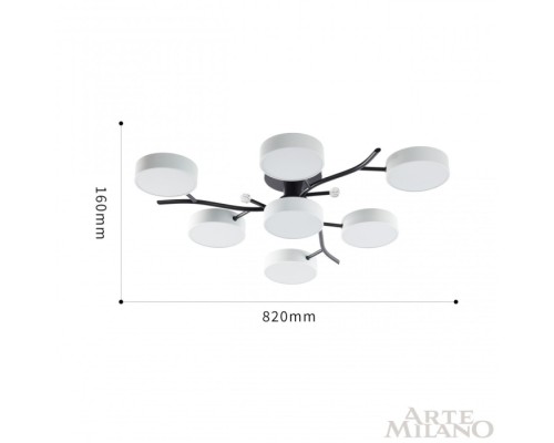 Потолочная люстра Ferrara 256606/6+1 Bk/Wh Arte Milano