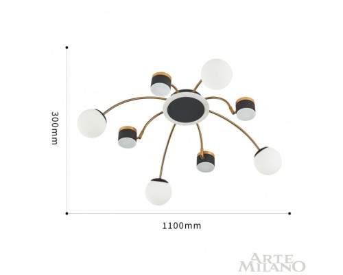 Потолочная люстра  271040/8 BK/GD Arte Milano