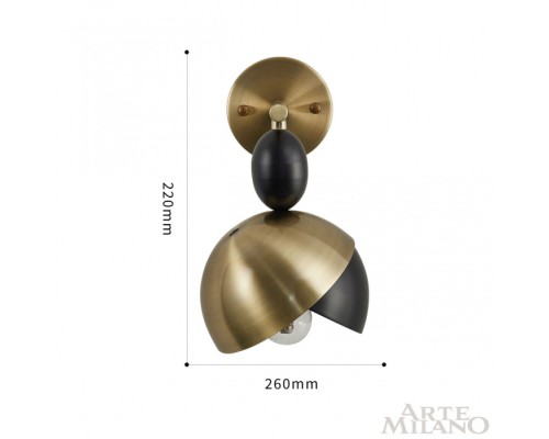 Бра  271307/1B BK/GD Arte Milano
