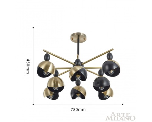 Потолочная люстра  271307/8 BK/GD Arte Milano
