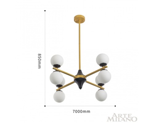 Потолочная люстра  271580/8 BK/GD Arte Milano