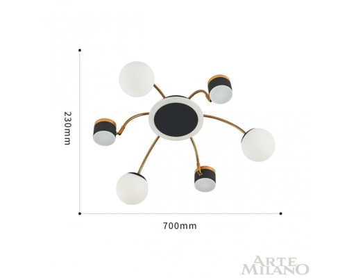 Потолочная люстра  272040/6 BK/GD Arte Milano