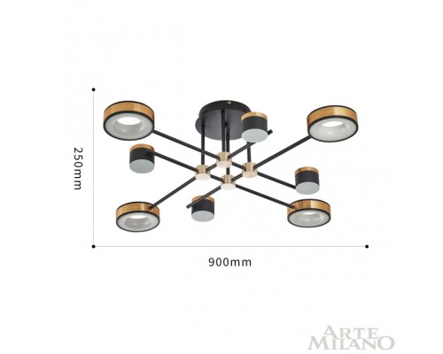 Потолочная люстра  272040/8 BK/GD Arte Milano