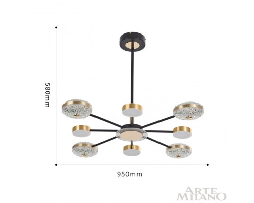 Потолочная люстра  272069/8 BK/GD Arte Milano