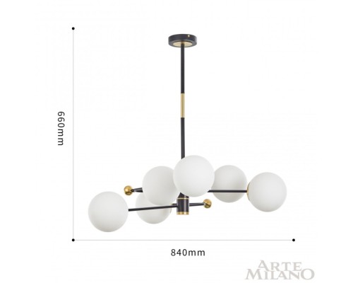 Потолочная люстра  272708/6 BK/GD Arte Milano