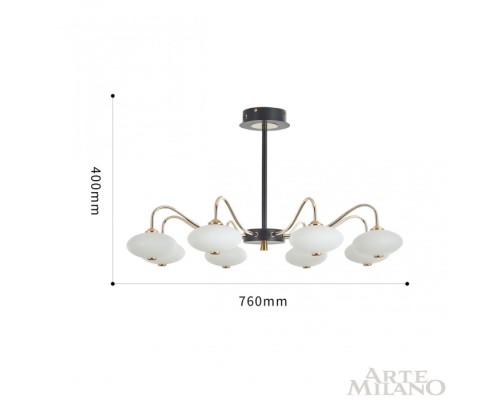 Потолочная люстра  273908/8 BK/GD Arte Milano