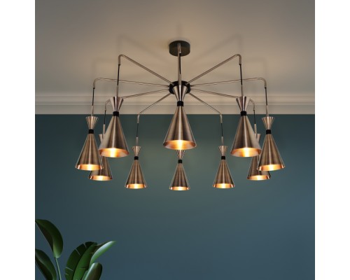 Потолочная люстра Glustin 316/10 латунь / черный Bogate's