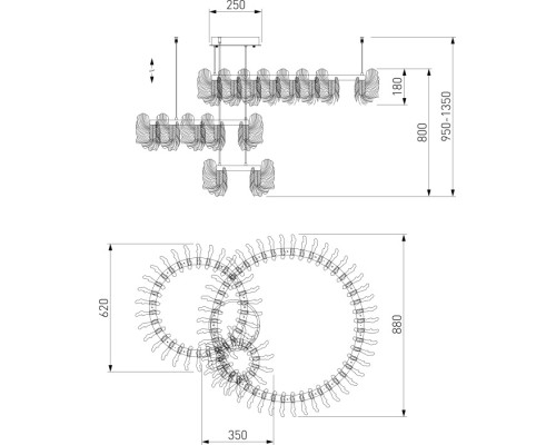 Подвесная люстра Farfalla 90374/3 Bogate's