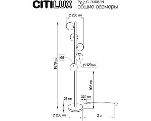 Торшер Рунд CL205950N Citilux