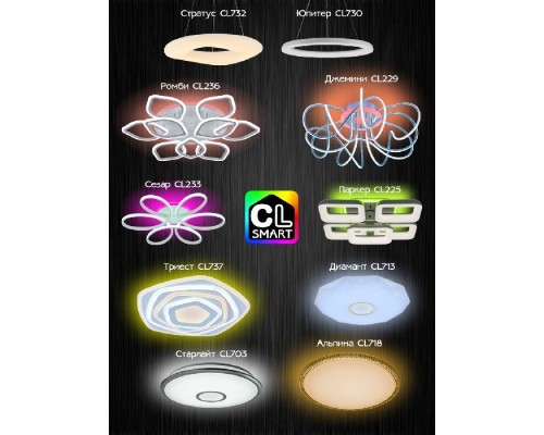 Потолочная люстра Стратус Смарт CL732A520G Citilux