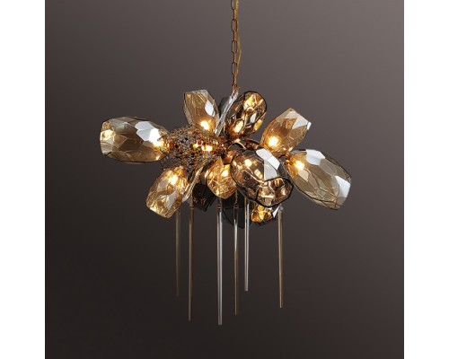 Подвесная люстра Britannica 8898P/AL gold/smoky DeLight Collection