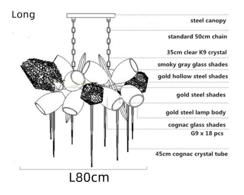 Подвесная люстра Britannica 8898P/BS gold/smoky DeLight Collection