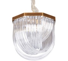Подвесная люстра Murano Glass A001-400 L4 brass/clear DeLight Collection