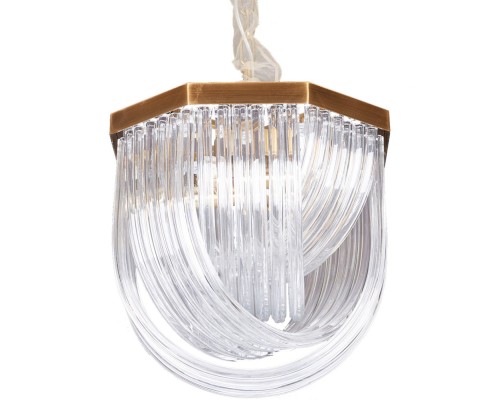 Подвесная люстра Murano Glass A001-400 L4 brass/clear DeLight Collection