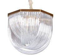 Подвесная люстра Murano Glass A001-554 L9 brass/clear DeLight Collection