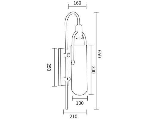 Бра Arc Well B6066W/S black/white DeLight Collection