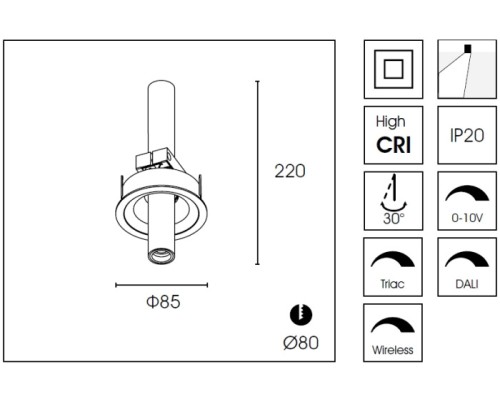 Точечный светильник DA75 DA7503DR-A DeLight Collection