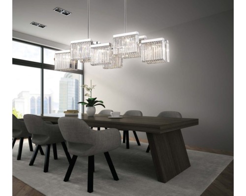 Подвесная люстра Broadway EP68031L-10 chrome DeLight Collection