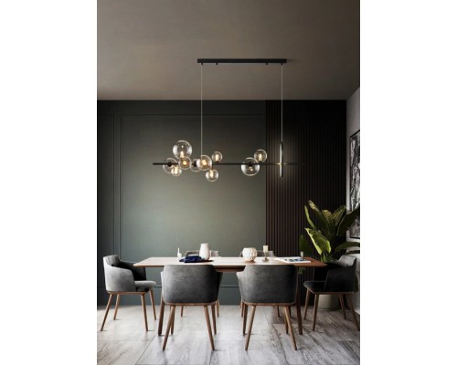 Подвесная люстра Art Deco Bubble KG1233P-10 black/clear DeLight Collection