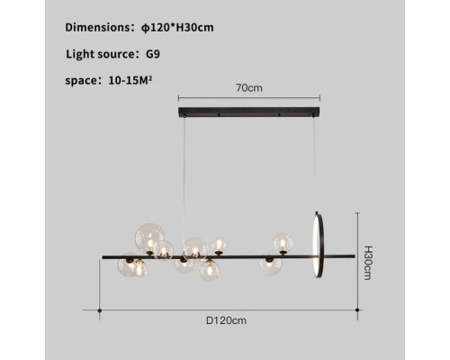 Подвесная люстра Art Deco Bubble KG1233P-10 black/clear DeLight Collection