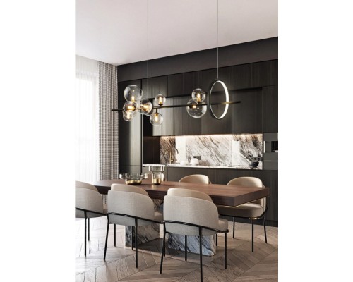 Подвесная люстра Art Deco Bubble KG1233P-10 black/clear DeLight Collection