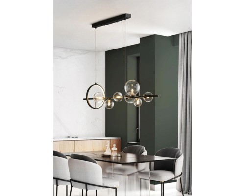 Подвесная люстра Art Deco Bubble KG1233P-7 black/clear DeLight Collection