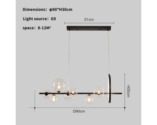 Подвесная люстра Art Deco Bubble KG1233P-7 black/clear DeLight Collection